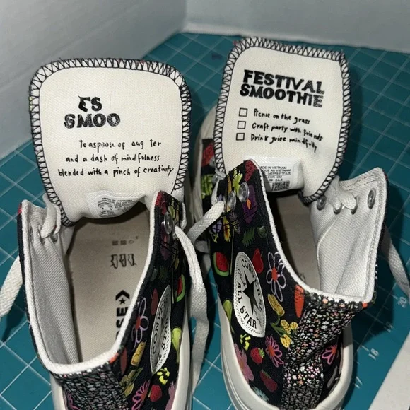 Converse Black Fruit Festival Smoothie Hi Top Move Platform Chuck Taylors Size 8 - Picture 11 of 16